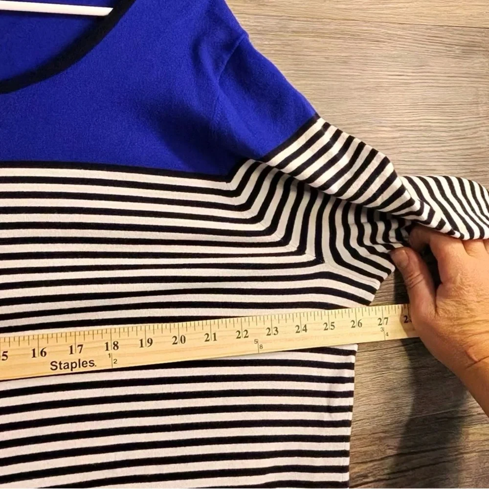 Talbots Blue and White Striped Blouse - Picture 7 of 8